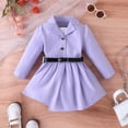 thumbnail image 5 of Sngxgn Kids Toddler Baby Girl Fall Winter Outfit Long Sleeve Pompom Shirt Sweater Top Skirt(Purple,5Y), 5 of 9