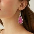 thumbnail image 2 of Pressed Flower Teardrop Earrings Dry Flowers Drop Dangle Fashion Jewelry[Z1], 2 of 2