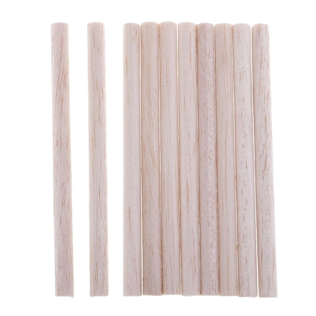 10 palitos redondos de madera de balsa natural, varillas de espiga para modelismo, manualidades de madera, bricolaje 120mm