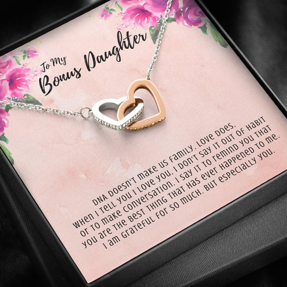 To My Bonus Daughter Necklace from Stepmom, Dad, Daughter In Law, Adoption, Unbiological Daughter, Goddaughter, Graduation, Birthday, Christmas Gift