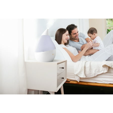 CRANE - 1 Gal. Drop Cool Mist Humidifier with Sound Machine - White