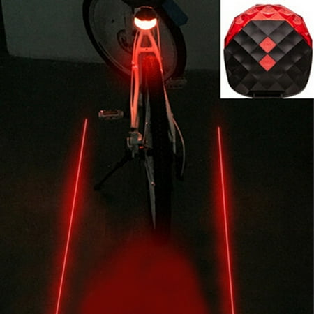 Bicycle Light, 5 LED 2 Lasers Bike Tail Light with 7 Flash Modes, Waterproof MTB Safety Warning Rear Lamp, Cycling Flash Taillight Color:Bright