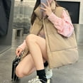 thumbnail image 4 of Women's Warm Puffer Vest Zipper Stand Collar Sleeveless Coat Padded Winter Gilet Jacket Outerwear with Pockets Ladies Clothes, 4 of 9