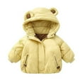 thumbnail image 3 of Baby Girls Boys Winter Down Coat Cute Bear Ears Hooded Jacket Warm Outwear Light Puffer Padded Jacket Children's Winter Coat 5T, 3 of 3