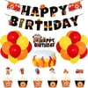 Fire Truck Birthday Party Supplies Fireman Banner Cake Topper Firefighter Cupcake Toppers and Wrappers Latex Balloons for Boy’s Birthday Fire Engine Rescue Theme Party Decorations