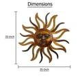thumbnail image 5 of 35 Inch Round Wall Mounted Sun Face Accent Decor- Carved Rustic Gold, 5 of 11