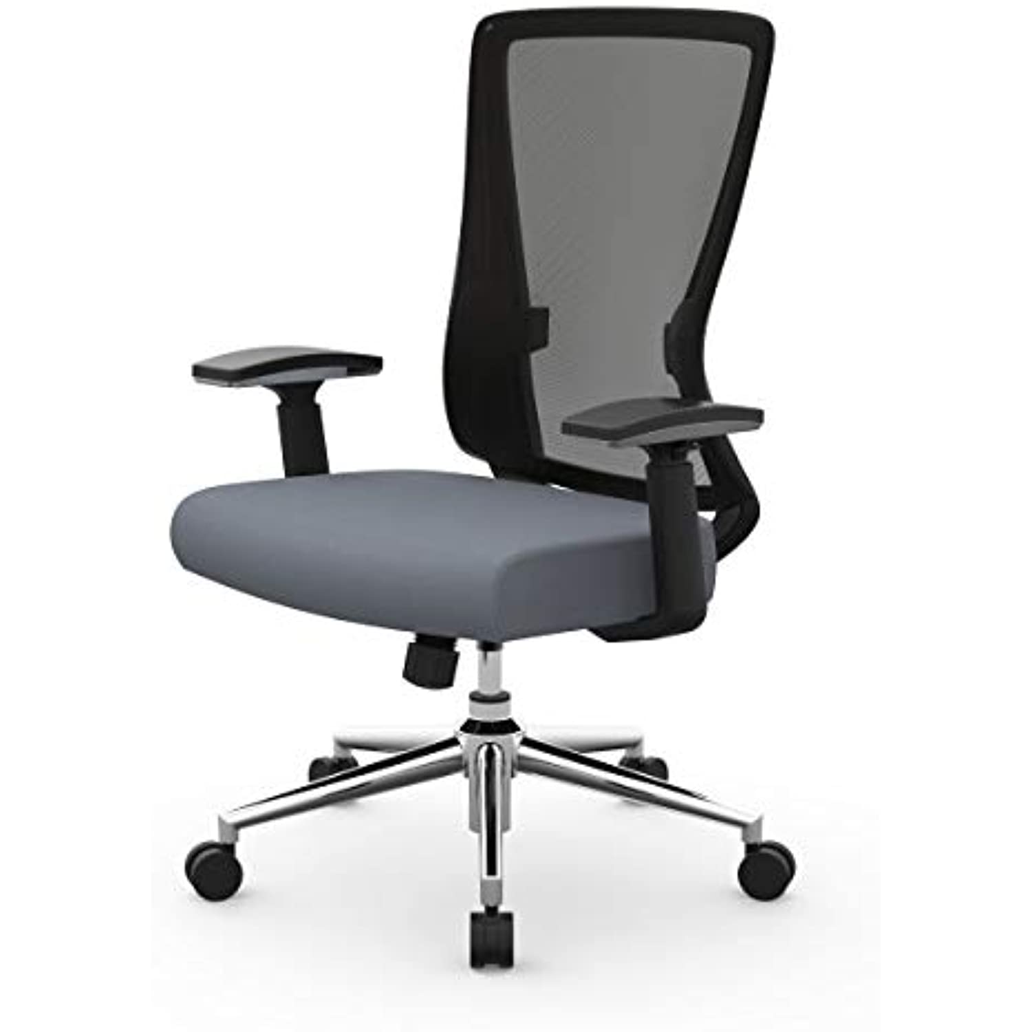 Realspace Levari Faux Leather Mid-Back Task Chair, Gray/Black - image 3 of 8