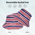 thumbnail image 2 of Yiaed USA Colors Stripes Print Reflective Stripe Bucket Hat Unisex Funny Outdoor Fisherman Cap Beach Sun Hat, 2 of 5