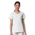 thumbnail image 1 of Red Panda Women's Curved Mock Wrap Solid Scrub Top, 1 of 1