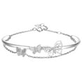 thumbnail image 1 of Pulsera con charms calados para mujer, color plata, elegante y moderna, con cadena de borlas, joyería fina, regalo, 1 of 8