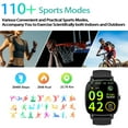 thumbnail image 4 of Mens Womens Smart Watch for Android and iPhone, 1.85-inch Fitness Trackers with 110+ Sports Modes, Bluetooth Answer/Make Calls, IP68 Waterproof, Black, 4 of 7