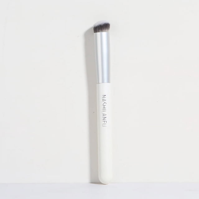 Brocha de maquillaje para principiantes, de cabeza redonda simple, 270 unidades, mango de madera, cerdas suaves, que no se comen los polvos, herramienta de maquillaje de belleza sin dejar rastro