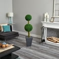 thumbnail image 4 of Nearly Natural 5 ft. Double Ball Boxwood Topiary Artificial Tree in Slate Planter UV Resistant (Indoor/Outdoor)r), 4 of 6