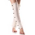 thumbnail image 1 of Qarigey 1 par de calcetines cálidos de punto con botón calentador de piernas para mujer, Protector de clima frío para invierno, decoración de mangas Accesorios de disfraces Blanco Qarigey AP013428-02, 1 of 6