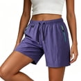 thumbnail image 4 of BLVB Shorts Cargo de Randonnée pour Femmes, Voyage, Sport, Golf, Légers, Été, Course, Gym, Shorts pour Femmes avec Poches à Glissière, 4 of 5