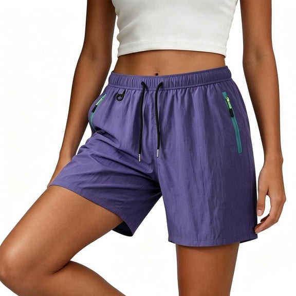 SwiftWear Women's Athletic Biker Shorts High Waisted Quick Dry Gym Shorts with Zipper Pockets Running Workout Casual Summer Sports Shorts