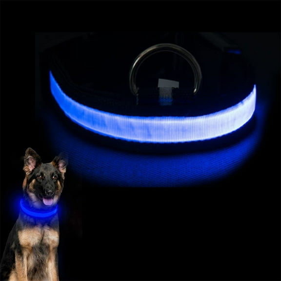 EASTIN Light Up Dog Collar, LED Safety Collar with USB Rechargeable Super Bright Dog Flashing Collar with Waterproof, 3 Colors with Large Sizes for Medium Large Dogs(16.93"-23.62")