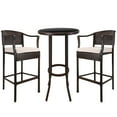 Patio Bar Height Bistro Sets, 3 Piece Patio Furniture Sets with High