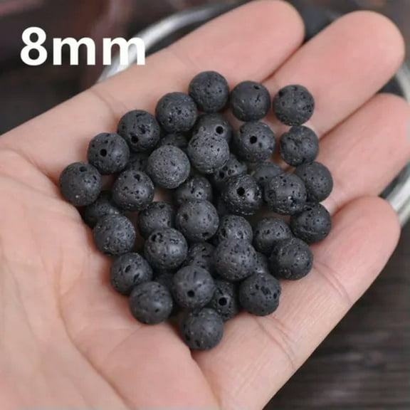U8MO Round 4mm 6mm 8mm 10mm 12mm 14mm Artificial Lava Stone Gemstone Loose Beads-8mm 30pcs