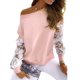 thumbnail image 1 of Sudadera con cuello redondo y retales de encaje para mujer, sudadera con mangas caídas y hombros descubiertos, sudadera holgada, color rosa S, 1 of 6