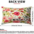 thumbnail image 4 of Spring Summer Flower Throw Pillow Covers 20x12 Inch Watercolor Peony Pillowcase Hot Pink Flora with Green Leaves Girly Decorative Cotton Cushion Cover Set of 2 for Home Garden Outdoor Bed, 4 of 16