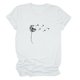 thumbnail image 1 of Camiseta de manga corta con cuello redondo para mujer, estampado lindo, informal, transpirable, camisetas para el trabajo, cita, salida nocturna diaria, blanco (estampado negro) M, 1 of 4