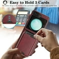 thumbnail image 6 of Allytechgroup for Samsung Galaxy Z Flip 5 Phone Case with Card Holder [Compatible with Magsafe Wireless Charging] Flip PU Leather Magnetic Wallet Back Case Soft TPU Bumper Shockproof Cover, Winered, 6 of 18