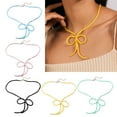 thumbnail image 4 of ZPAQI Vintage Niche Cold Wind Exaggerated Rice Bead Bowknot Necklace Clavicle Chain, 4 of 21