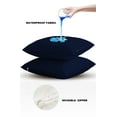 thumbnail image 4 of Pack of 2 Outdoor Pillow Covers, Solid Color Dark Blue Waterproof Square Throw Pillowcase Cushion Decorative Pillow Covers for Couch Patio Tent, 24x24 in, 4 of 6