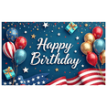 thumbnail image 2 of Patriotic Theme Happy Birthday Banner Decorative Design Balloon Decoration Star Accents for Birthday Party Celebration Event, 2 of 8