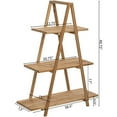 thumbnail image 4 of Decorative Wooden 3 Tier Shelf with Rustic Farmhouse Design - Natural Wood Finish, Sturdy and Durable Build,, 4 of 7