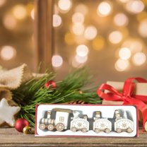 VOTRUDI Wooden Train Decoration,Night Before Christmas Decor Clearance,Four Sections Christmas Gift,Christmas Indoor Decor for Room Office Tabletop,White