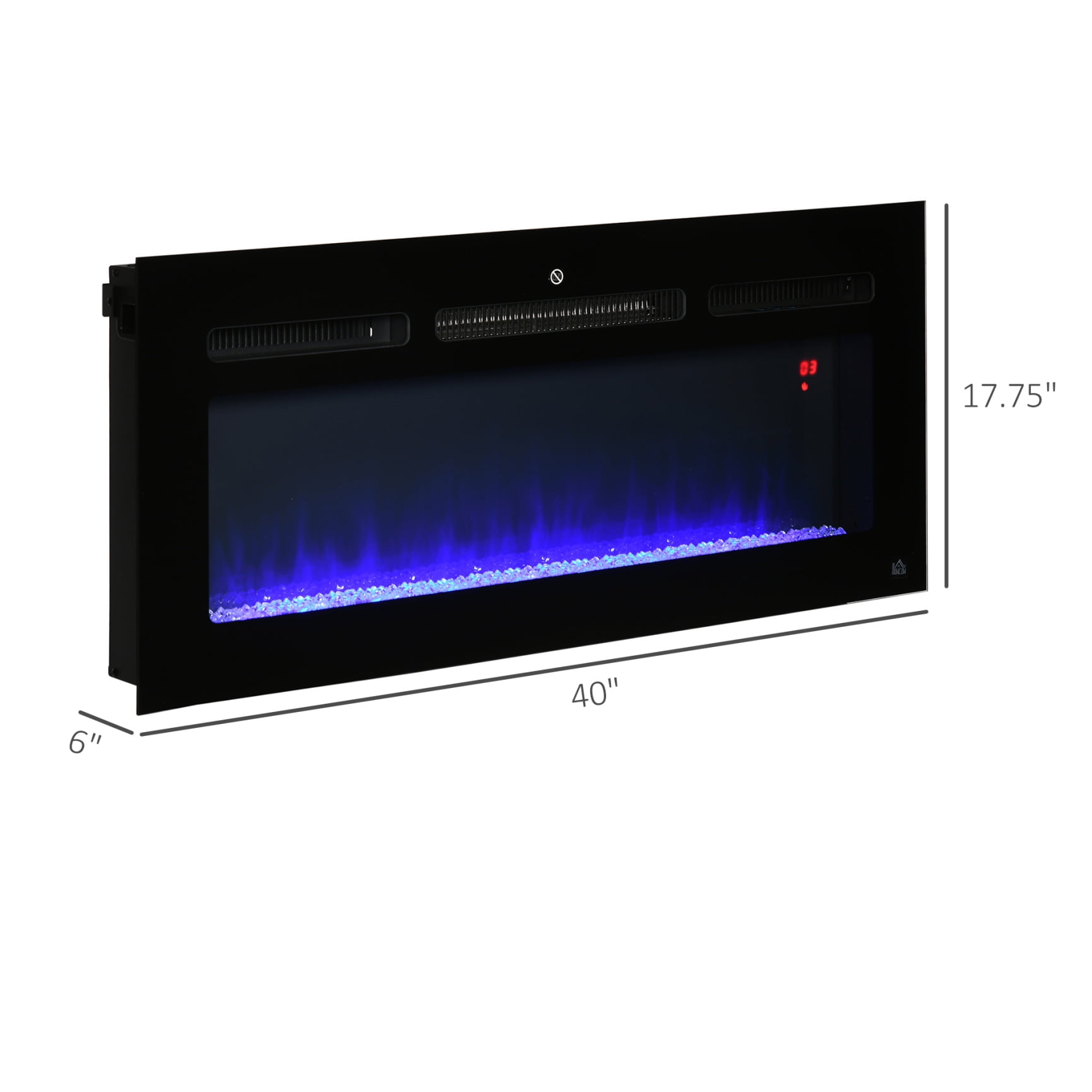 750W/ 1500W Recessed Electric Fireplace, 40