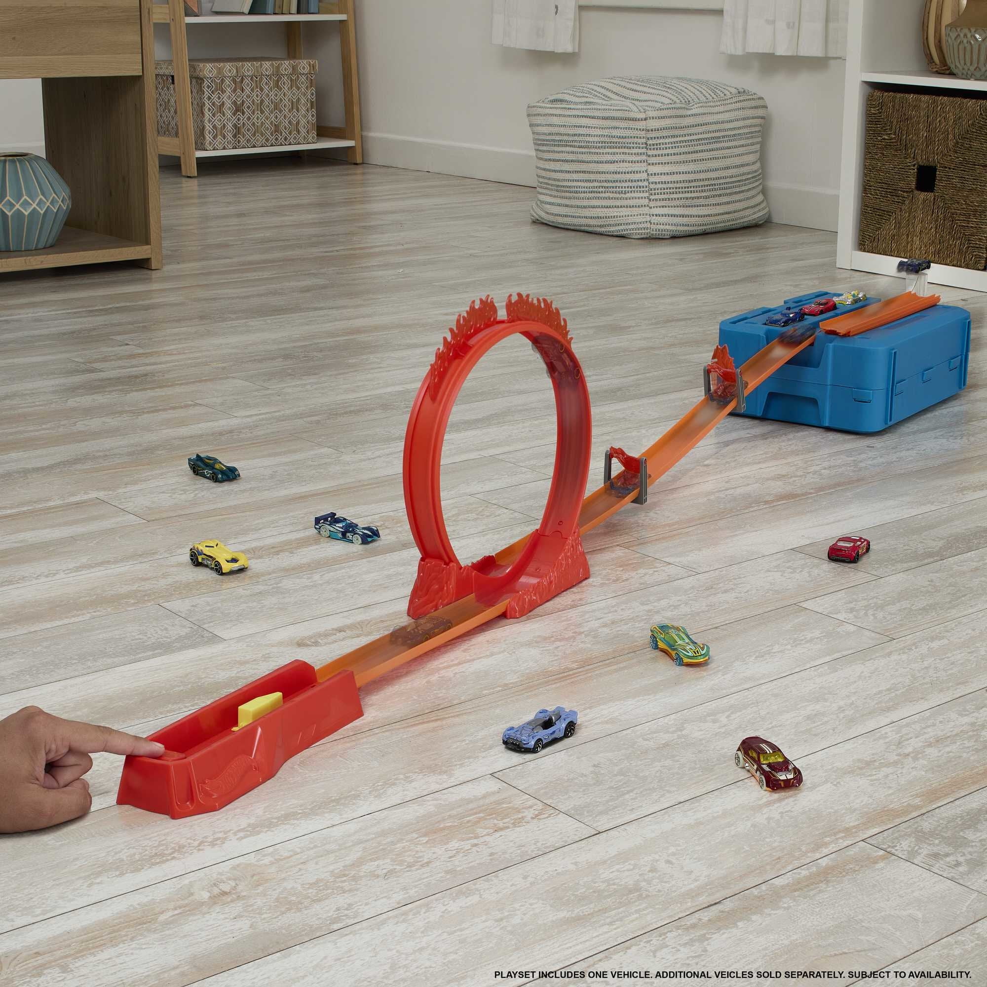 Hot Wheels Track Builder Flame Stunt Pack Toy Car Storage