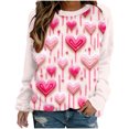 thumbnail image 1 of VALMASS Chandails en Molleton à Col Rond pour Femmes, Imprimé Floral, Manches Longues, Mode Décontractée, Blouses Sans Capuche (2TG, Rose-K), 1 of 3