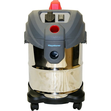 Keystone FI6565-S 6HP Self-Cleaning Indoor/Outdoor Wet/Dry Utility Vac, Stainless Steel