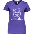 thumbnail image 3 of Inktastic Husky Sled Dog Mush Women's V-Neck T-Shirt, 3 of 5