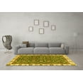 thumbnail image 3 of Ahgly Company Indoor Round Abstract Yellow Modern Area Rugs, 6' Round, 3 of 4