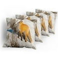 thumbnail image 5 of Ambesonne Fox Throw Pillow Cover 4 Pack, Red Fox in Snowy Nature, 18", Marigold Brown White, 5 of 7