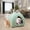 green, variant on Cute Cat Bed Kennel Dog House Warm Sleeping Cushion Winter Velvet Sofa Semi Closed Nest Comfortable Kitten Cave Tent for Indoor Outdoor , green