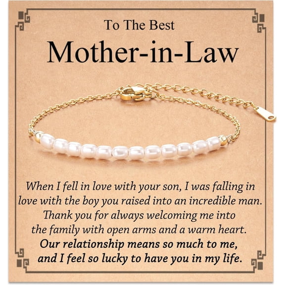 Artificial Pearl Bracelet for Women, Mom/Mother-in-Law/Nana/Aunt/Grandma, Birthday Christmas Mothers Day Wedding Day