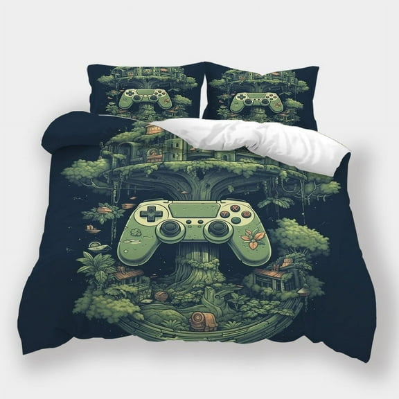 Home Bedclothes Game Handle Printed Bedspreads Teenager Adult Fantasy Duvet Cover Set,Twin (68"x86")