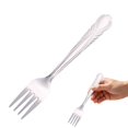 thumbnail image 2 of Embossed Stainless Steel Dinner Fork, 7.13X0.94 inch Four Tine Table Cutlery, Household Dining Utensil, Decorative Handle Table Fork, Reusable Eating Tool, Kitchen Meal Serving Silverware, 2 of 4