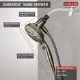 thumbnail image 3 of SureDock 7-Spray Handheld Showerhead with H2Okinetic and Pause in SpotShield Brushed Nickel, 3 of 14