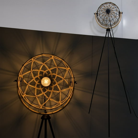 Tripod Floor lamp Novelty Unique Living Rooms Boho Shades Floor Lamp