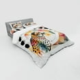 thumbnail image 2 of Ambesonne Leopard Bedding Set 4 Pcs, Watercolor Art Poly Moon, Queen, Coral Rose and Pale Teal, 2 of 2
