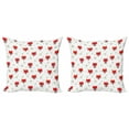 thumbnail image 1 of Ambesonne Cartoon Throw Pillow Cover 2 Pack, Hipster Foxes Hats, 18", Coconut Scarlet and Grey, 1 of 2