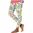 thumbnail image 2 of Simua Women's Mardi Gras Polka Dot Print High Waist Tight Yoga Leggings Polyester Spandex Casual Fashion Base Pants for Gym Leisure Daily Carnival Wear, 2 of 5