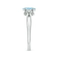 thumbnail image 3 of Angara Natural 0.6 Ct. Aquamarine with Diamond Solitaire Ring in Sterling Silver for Women (Ring Size: 3), 3 of 9