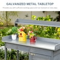 thumbnail image 4 of Outsunny Potting Bench Prep Table with Faucet, and Storage, Gray, 4 of 8